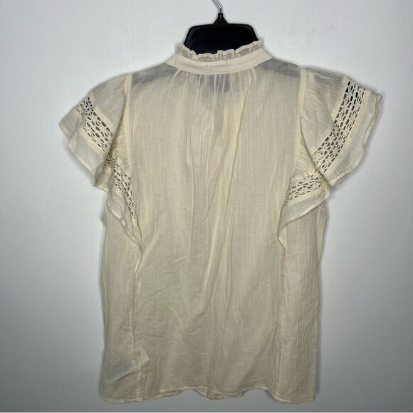 GAP Crinkle Gauze Flutter Sleeve Top XS - Picture 4 of 6